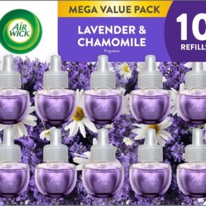 Air Wick Plug in Scented Oil Refill, 10ct, Lavender & Chamomile, Air Freshener, Essential Oils, Eco Friendly