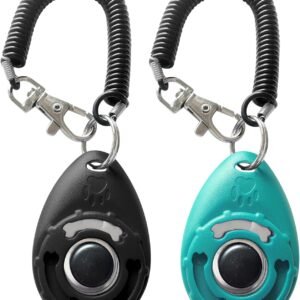 Pet Training Clicker with Wrist Strap – Dog Training Clickers (New Black + Blue)