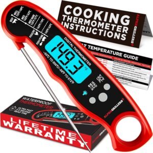 Alpha Grillers Meat Thermometer Digital – Instant Read Food Thermometer for Cooking & Grilling – Professional Kitchen Gift for Men, Dad & Mom