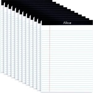 Legal Notepads 8.5 x 11, Pack of 12 – Perforated Wide Ruled Writing Pad – Premium Thick Paper, No Ink Bleeding – Blank Legal Pads For Home, Office, School, Business – 50 Sheets Per Notebook