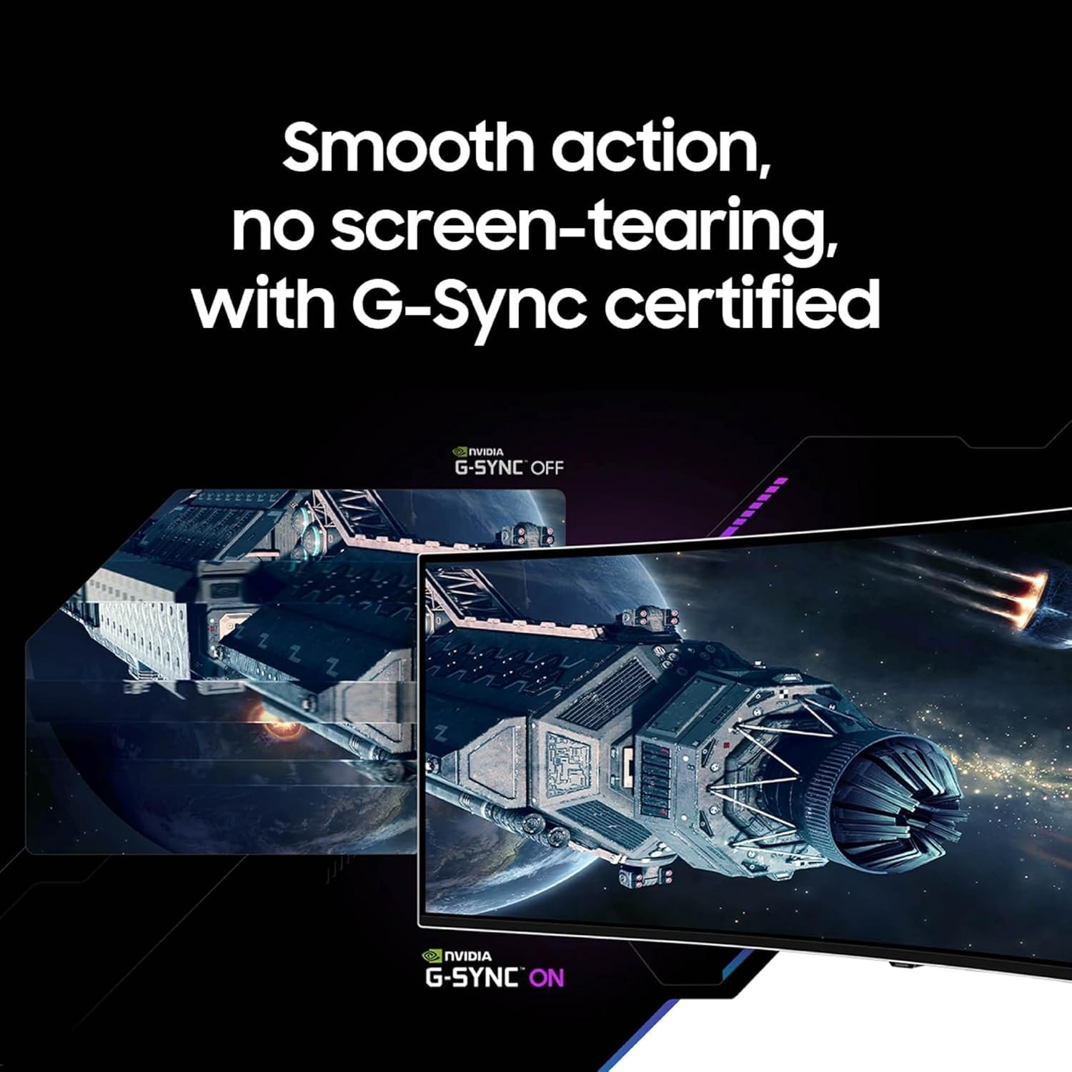 Samsung 49" Odyssey G93SC Series Curved Gaming Monitor, QD-OLED, 240Hz, 0.03ms, DQHD, G-Sync Compatible, FreeSync Premium Pro, Adjustable Stand - Image 7