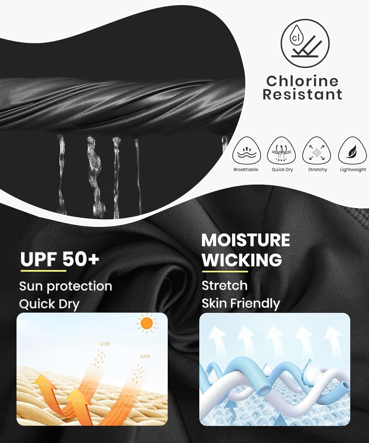 HODOSPORTS Women's 3''/5''/7''/9''/12'' Swim Board Shorts UPF50+ High Waisted Quick Dry Swimsuit Bottoms with Pockets Liner - Image 6