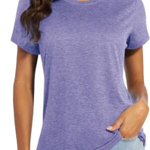 MAGCOMSEN Women’s Short Sleeve Quick Dry T-Shirts Wicking Moisture Workout Athletic Running Shirts