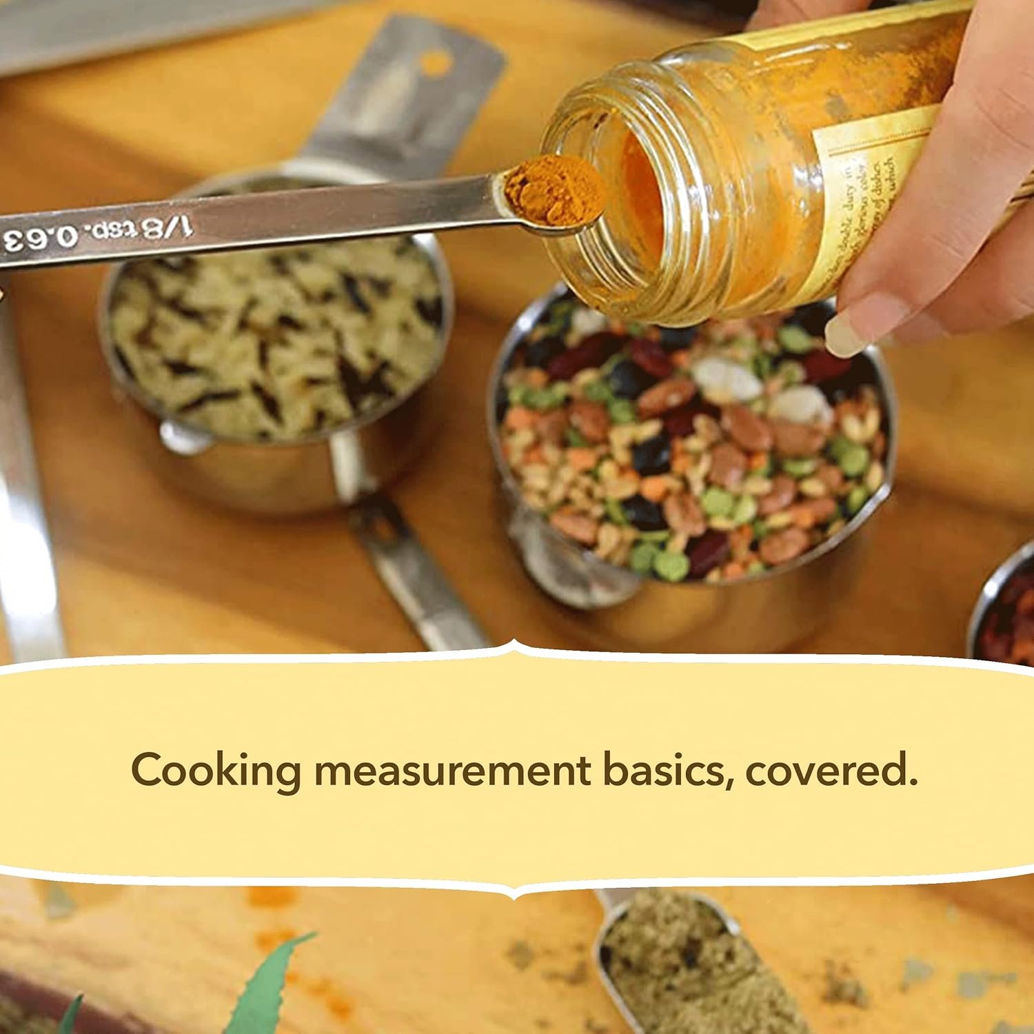 Measuring Cups and Spoons Set of 15, Stackable Cups, Long Handle with Leveler Fits Narrow Jars, 304 Premium Stainless Steel, Kitchen Gadgets for Liquid & Dry Ingredients Cooking Baking - Image 5