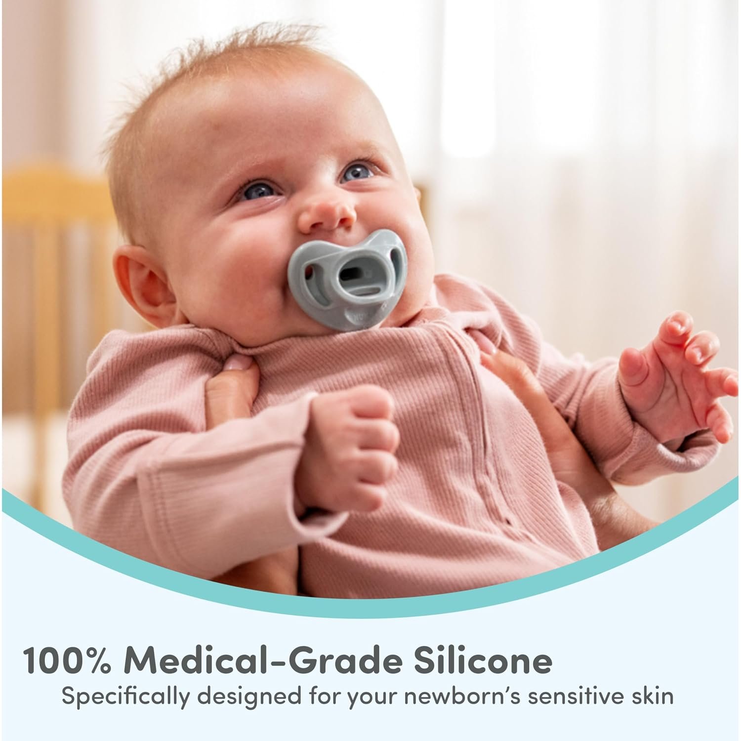 NUK Timeless Comfy Pacifier | 100% Silicone, One-Piece Design | BPA-Free, Gentle on Baby’s Skin | 5-Pack, for 0-6M - Image 6