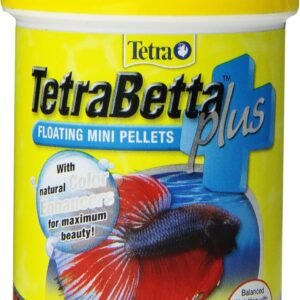 TetraBetta PLUS Floating Mini Pellets, Fish Food With Natural Color Enhancer, 1.2 ounces