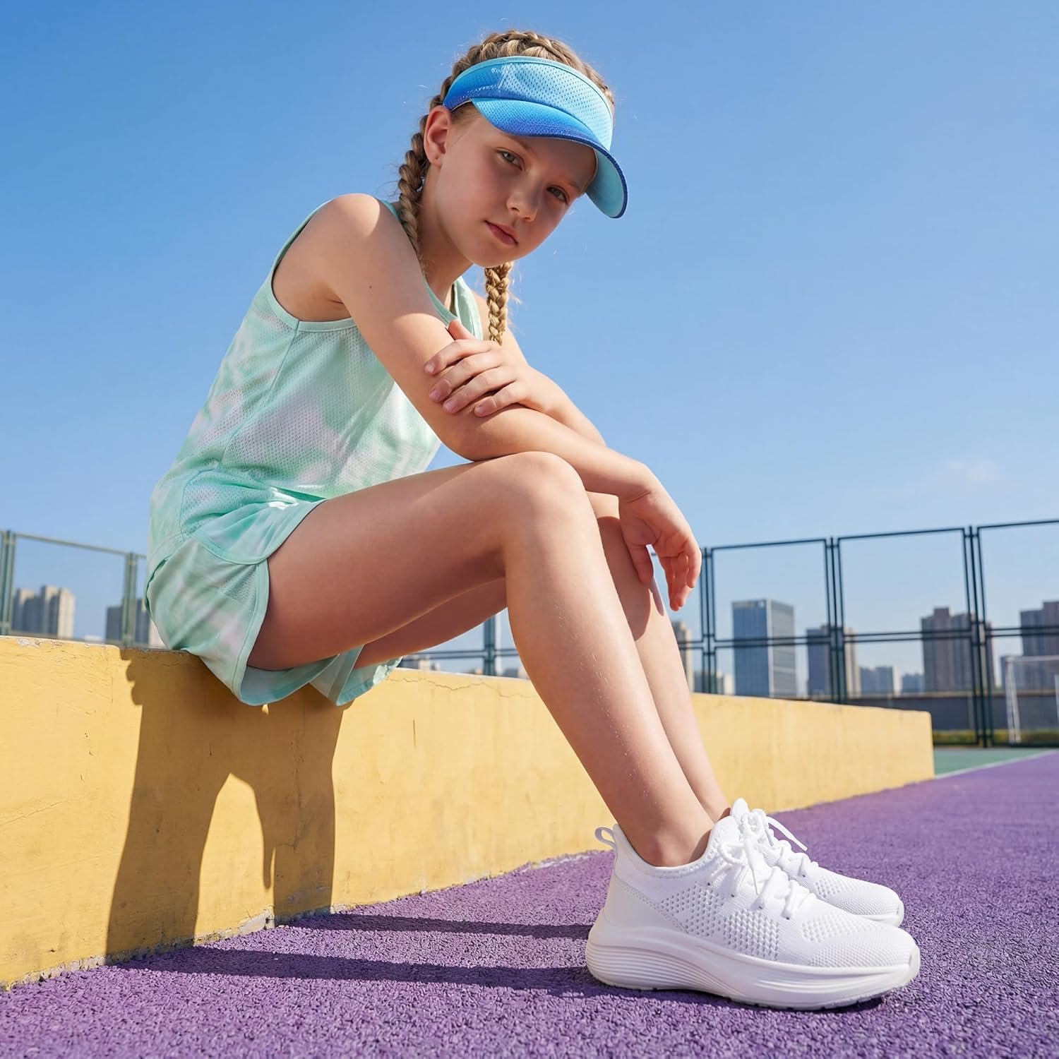 Stelle Girls Sneakers Kids Tennis Running Walking Shoes Slip-On Athletic Non Slip Lightweight Breathable Sport Shoes for Little/Big Kid - Image 2