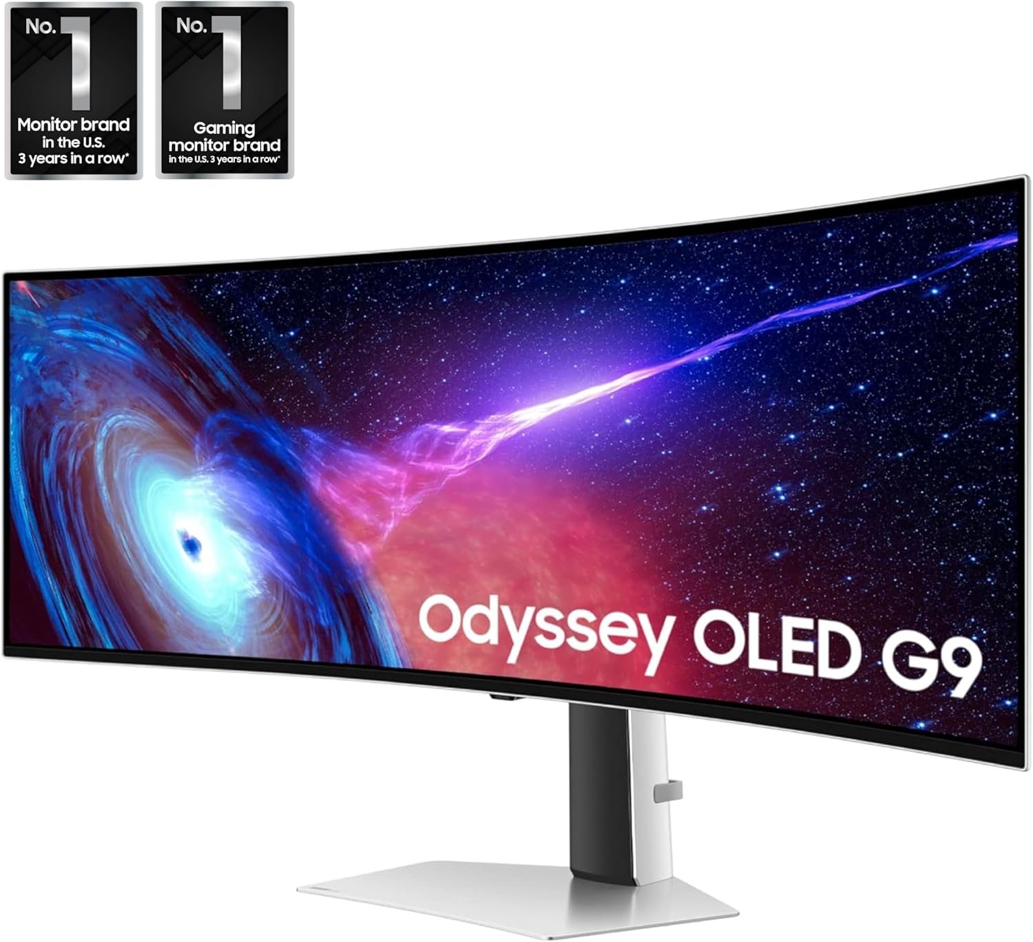 Samsung 49" Odyssey G93SC Series Curved Gaming Monitor, QD-OLED, 240Hz, 0.03ms, DQHD, G-Sync Compatible, FreeSync Premium Pro, Adjustable Stand - Image 3
