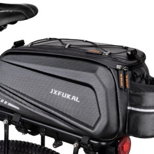 JXFUKAL Bike Bags for Bicycle Rear rack – 9.5L/17L/40L Hard Shell Waterproof Bike Ebike Trunk Pannier Saddle Seat Bag Carrier with Reflector, Rain Cover & Shoulder Strap for Commuter Travel Outdoor
