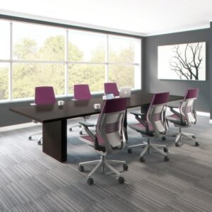Steelcase Gesture Office Chair – Ergonomic Work Chair with Wheels for Carpet – Comfortable – Intuitive-to-Adjust for Desk – 360-Degree Arms – Concord Purple Fabric
