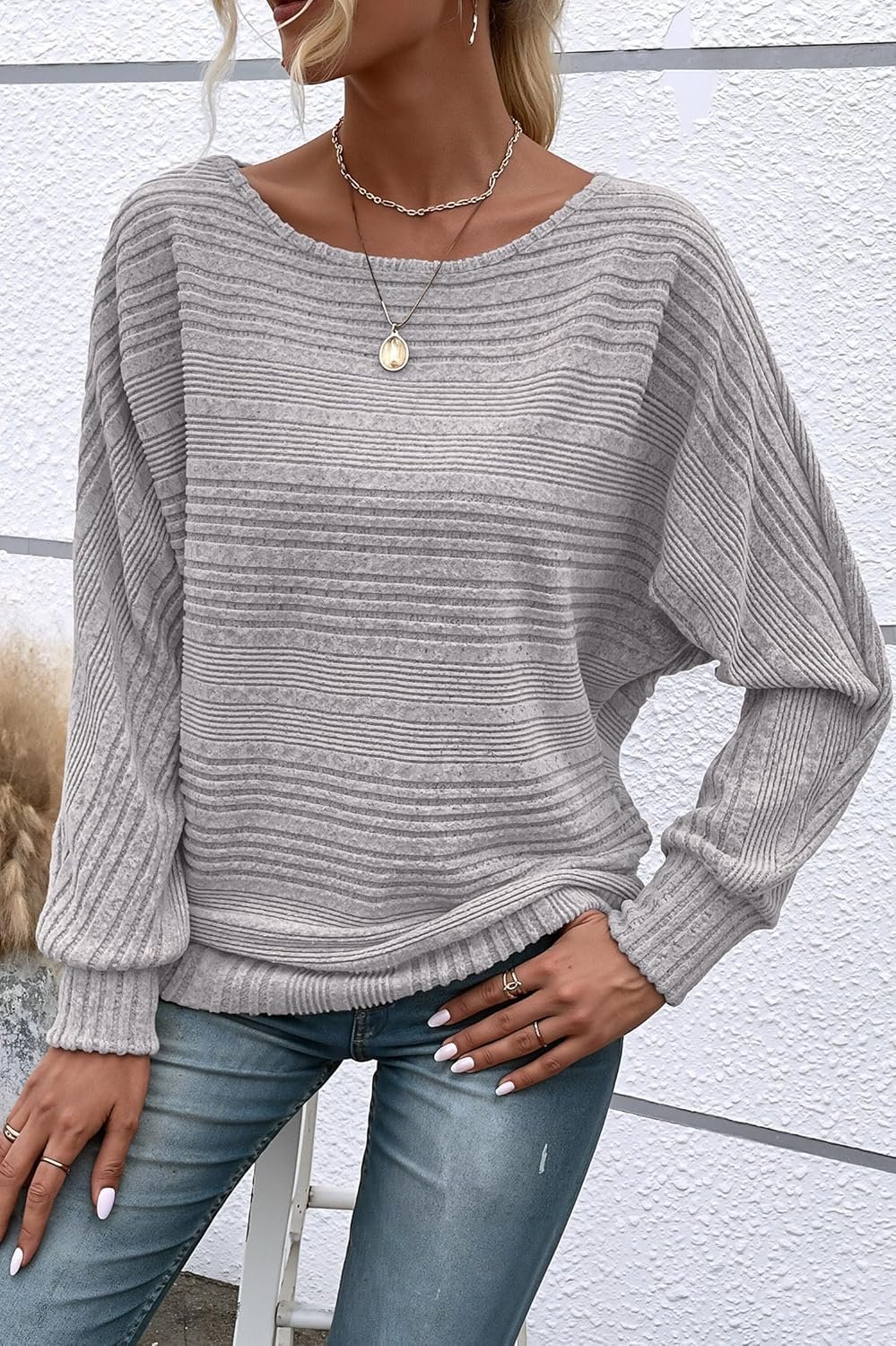 Womens Long Sleeve Shirts Crewneck Tunic Tops Pullover Sweaters Business Casual Blouses Fall Fashion 2025 - Image 2