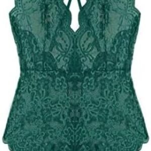 Women One Piece Lingerie Sexy Teddy V Neck Bodysuit Lace Nightie