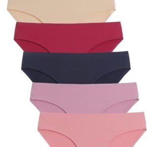 Caterlove Women’s Seamless Underwear No Show Stretch Bikini Panties Silky Invisible Hipster 6 Pack