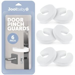 Jool Baby Door Pinch Guards (6 Pack) – Slam Preventer – Babyproof Doors to Avoid Pinched Fingers & Door Slamming, Keep Pets from Getting Locked in