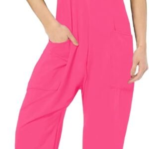 Cnkwei Girls’ Casual Sleeveless Jumpsuits Spaghetti Strap Loose Romper Long Pants with Pockets