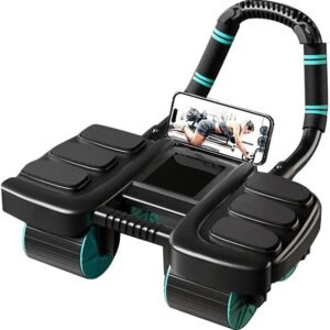 2025 New Automatic Rebound Ab Roller Wheel with Elbow Support & 4-Wheel Design – Core Exercise Equipment for Home Gym, Abdominal Workout Machine for Men/Women, Belly Fat Burner,Portable Fitness Roller Wheel