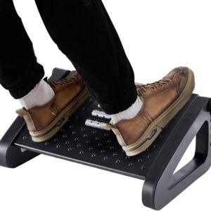 CasaZenith Foot Rest, Six Heights Adjustable Foot Rest for Under Desk at Work, Ergonomic Foots Stool for Under Office Desks, Under Desk Footrest with Foot Massage Roller, Chair Footrest for Leg Rests