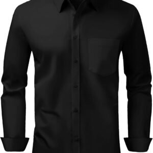 Men’s Dress Shirts Slim Fit Long Sleeve Wrinkle Free Stretch Button Down for Business Casual and Formal Wear