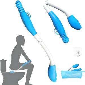 Foldable Butt Wiper Tool – Toilet Aids for Wiping Bottom Buddy Wiper Self Wipe Assist Wand – Daily Living Bathroom Aids for Limited Mobility