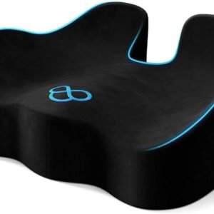 Seat Cushion, Memory Foam Chair Cushions for Tailbone/Sciatica Easing, Chair Pillow with Handles for Car, Office Chair Cushion with Non-Slip Design, Ideal for Post-Surgery Recovery(Black)