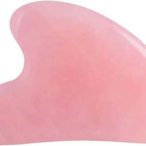 Gua Sha Jade Stone Gua Sha Massage Tool, Guasha Tool for Face and Body Skin Massage. Tools for SPA Acupuncture, Pink Stone for Body Face Neck and Eye, Skin Care Gift for Woman (Pink)