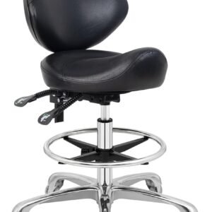 Saddle Stool Chair with Wheels,Ergonomic Swivel Rolling Height Adjustable for Salon Beauty Clinic Dentist Tattoo Home Office