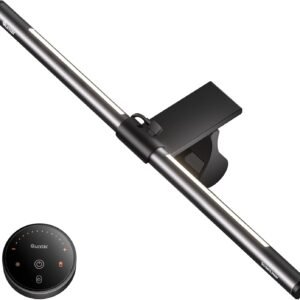 Quntis Computer Monitor Light Bar with Remote, Eye-Care Monitor Light Backlight Desk Lamp for Home Office Gaming, Stepless Dimming Brightness and Color Temperature, No Screen Glare, Gray