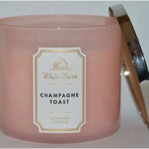 Bath and Body Works White Barn Champagne Toast 3 Wick Candle 14.5 Ounce Basic White Barn Label