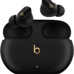 Beats Studio Buds + | True Wireless Noise Cancelling Earbuds, Enhanced Apple & Android Compatibility, Built-in Microphone, Sweat Resistant Bluetooth Headphones, Spatial Audio – Black/Gold