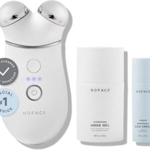 NuFACE Trinity+ Microcurrent Facial Device Kit – FDA Cleared Face Sculpting & Neck Tightening Device to Contour Cheeks & Brows + Microcurrent Gel Activator & Silk Creme