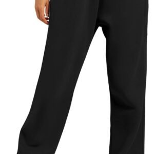 AUTOMET Women’s Wide Leg Sweatpants Fleece Lined Baggy Straight Leg Lounge Pants Fall Outfits Athletic Joggers with Pockets