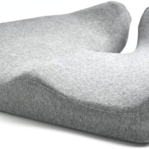 C CUSHION LAB Patented Pressure Relief Seat Cushion for Long Sitting Hours on Office/Home Chair, Car, Wheelchair – Extra-Dense Memory Foam for Hip, Tailbone, Coccyx, Sciatica – Light Grey
