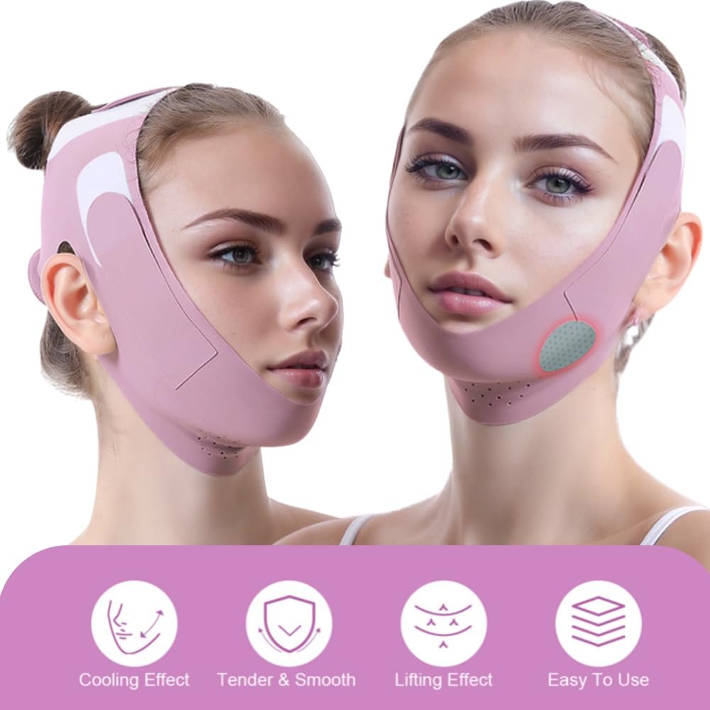 ROWMATE Graphene V-Line Mask Chin Up Mask V Shaped Face Mask Chin strap for sleeping,Jawline Shaper,Lilac,Medium - Image 2