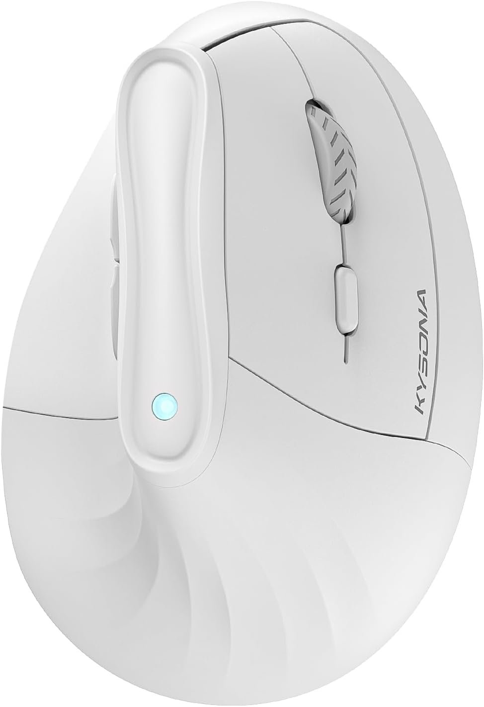 KYSONA 57° Ergonomic Wireless Tower Mouse, Vertical Quiet Ergo Mouse, Bluetooth(BT5.0,BT3.0)&2.4G, (800/1200/2400/2400/4000), 5 Buttons for Windows, macOS, iPadOS, Laptop, PC,White