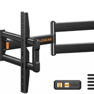 Perlegear Corner TV Wall Mount Long Arm TV Mount Bracket for 37-75 Inch TVs-Full Motion Wall Mount with 32.37” Extension & Swivel Articulating Arm & Tilt, MAX VESA 600x400mm, Holds up to 100 lbs