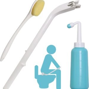 Toilet Aids Kit for Wiping Bottom – Long Reach Comfort Butt Wiper Tool for Disabled, Elderly and Surgery Recovery, Butt Cleaner Wiping Aid, Personal Hygiene Kit, Bathroom Mobility Aid