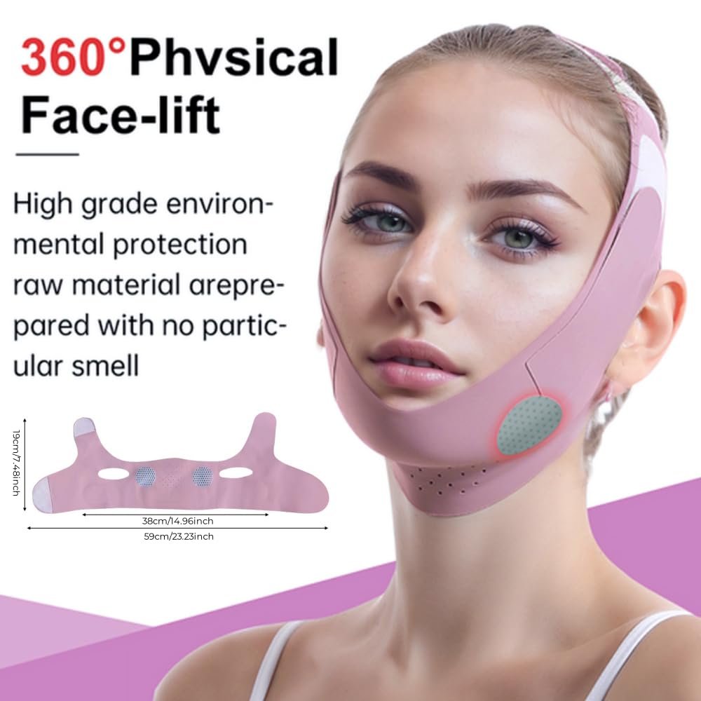 ROWMATE Graphene V-Line Mask Chin Up Mask V Shaped Face Mask Chin strap for sleeping,Jawline Shaper,Lilac,Medium - Image 5