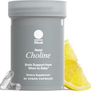 Ritual Natal Choline Supplement – 550mg – to Support Baby’s Cognitive Function When Taken During Pregnancy and Postpartum Choline Content in Breastmilk* – Vegan – Citrus – 30 Capsules – 30 Servings