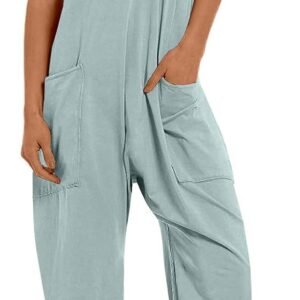 UNIANKIYA One Piece Jumpsuits for Women Casual Overalls Summer Rompers Trendy Jumpers Beach Vacation Outfits Travel Clothes