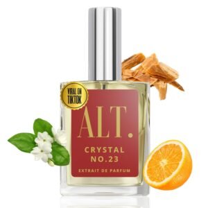 ALT. FRAGRANCES Crystal No. 23 – Inspired by Baccarat Rouge 540, Unisex Perfume, Extrait de Parfum, Long Lasting Perfume for Men & Women with Jasmine, Amberwood & Cedar Notes, 60ml
