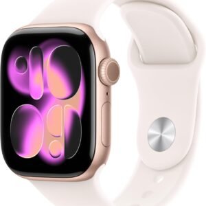 Apple Watch Series 11 [GPS 42mm] Smartwatch with Rose Gold Aluminum Case with Light Blush Sport Band – S/M. Sleep Score, Fitness Tracker, Health Monitoring, Always-On Display, Water Resistant