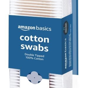 Amazon Basics Double-Tipped Cotton Swabs for Personal Hygiene and Baby Care, Cotton, Versatile, Baby Safe, 500 Count