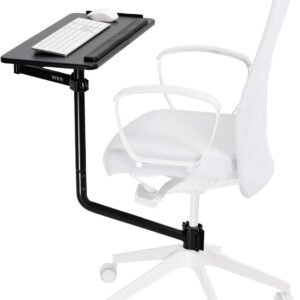 VIVO Office Chair Mounted 26 x 12 Inch Keyboard and Mouse Tray, Ergonomic Tilt, Full Motion 360 Degree Rotation, Black, MOUNT-KB08C