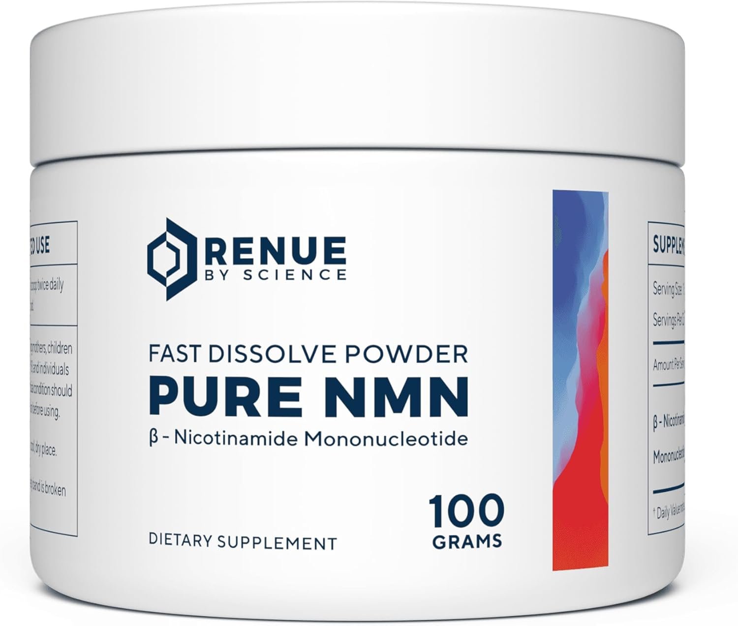 Renue By Science NMN Powder | 100g Fast Dissolve Powder Supplement | 500mg Nicotinamide Mononucleotide per Serving | Manufactured in the USA Third-Party Tested