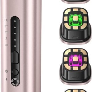 Microcurrent Facial Device – 5-in-1 Skin Tightening & Lifting Facial Machine – 5 Color Face Light Therapy Device – Professional Skin Care Tone Beauty Devices for Face, Neck, and Eye Area