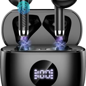 Wireless Earbuds, Bluetooth 5.4 Ear Buds LED Power Display Headphones Bass Stereo, Bluetooth Earbuds in-Ear Noise Cancelling Mic, 40H Playback Mini Case IP7 Waterproof Sports Earphones for Android iOS