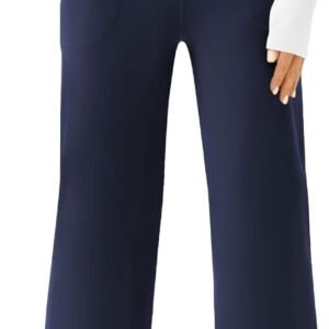 DLOODA Womens Wide Leg Yoga Pants Casual Work Dress Pants Lounge Sweatpants High Waist Comfy Loose Trousers with Pockets