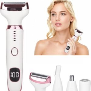 2026 Electric Razor for Women Men,4 in 1 Ladies Wet & Dry Body Razors and Facial Hair Remover,Rechargeable LED Display Hair Removal Kit for Nose Face Body Bikini Hair (Multicolor)