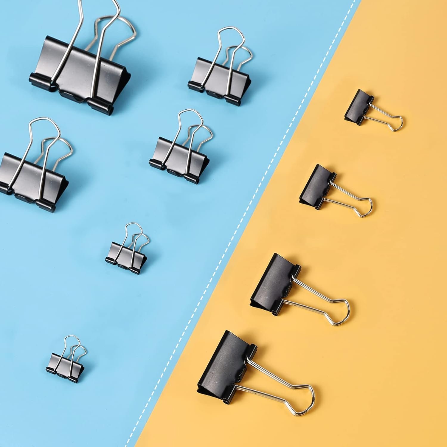 208 PCS Binder Clips Paper Clamps Assorted Sizes, Metal Paper Binder Clip, Black Binding Paperwork Clamp Bulk, School Teachers Office Supplies - Image 4