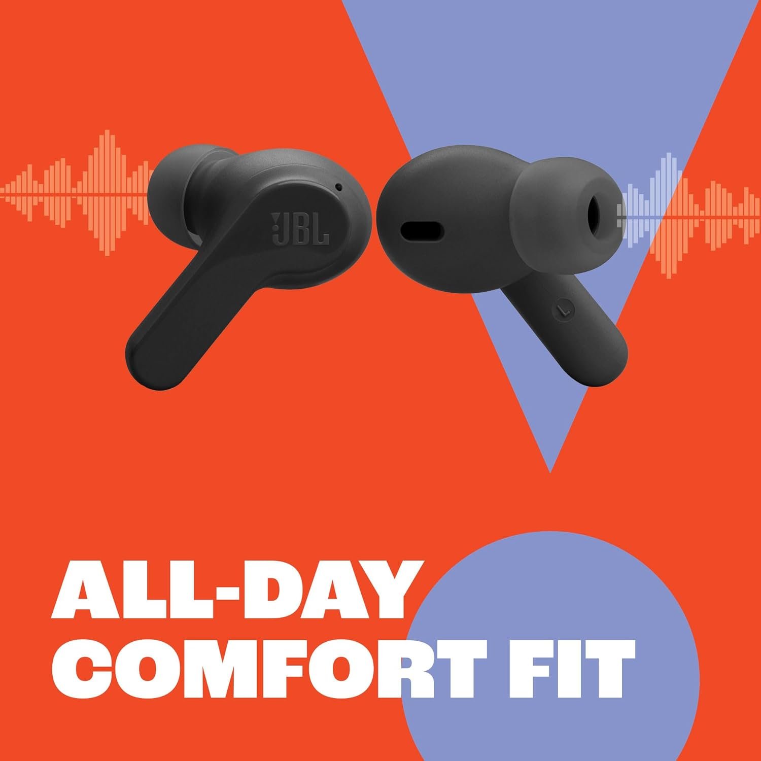 JBL Vibe Beam - True Wireless JBL Deep Bass Sound Earbuds, Bluetooth 5.2, Water & Dust Resistant, Hands-Free Call with VoiceAware, Up to 32 Hours of Battery Life (Black) - Image 6